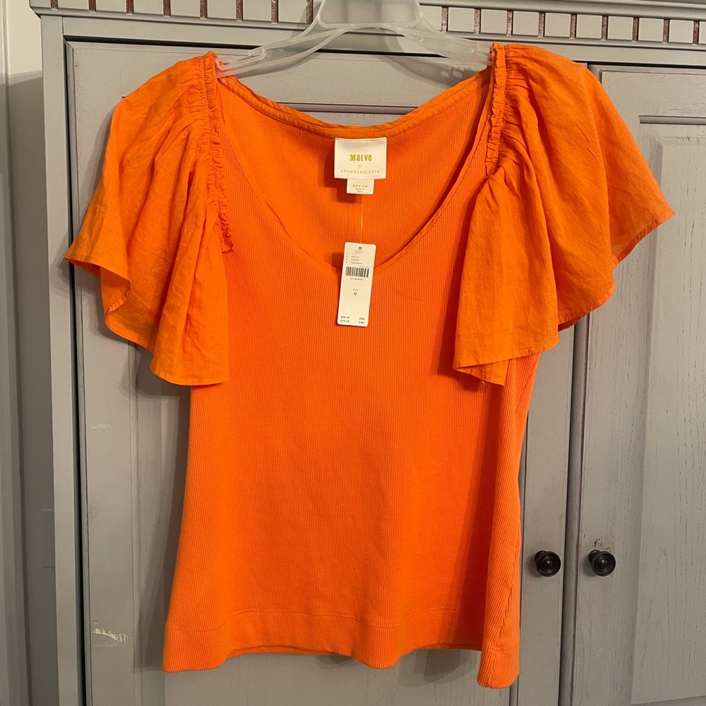Tangerine Anthropologie shirt